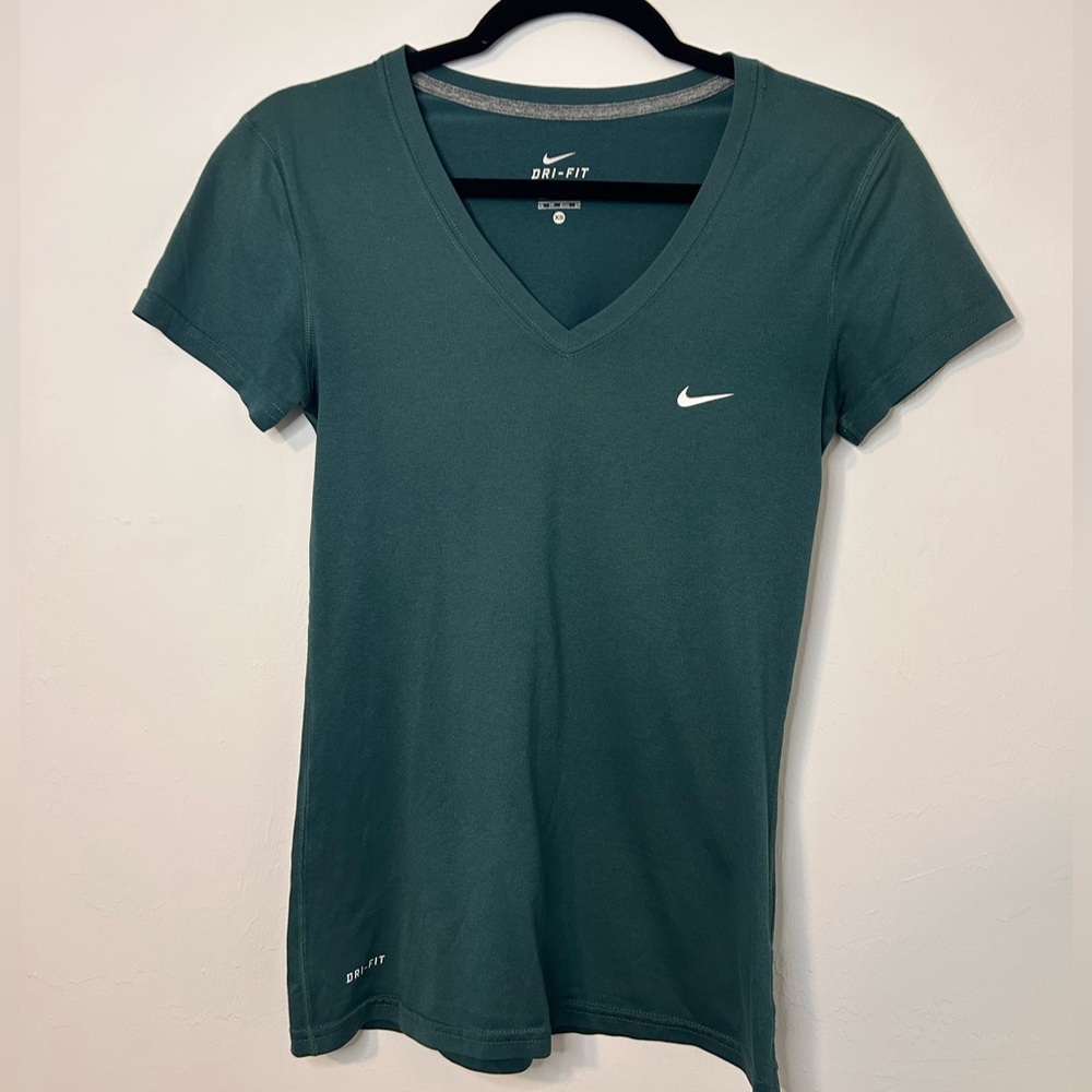 Nike Women's Forest Green Dri-FIT Short Sleeve Tee